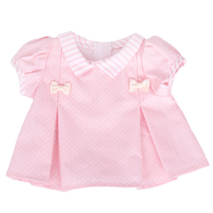 Munecas Antonio Juan Одежда для кукол и пупсов 40 - 45 см, платье с бантиками, повязка, трусики в полоску (91042-30)