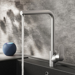 Смеситель для кухни с L-образным изливом, сатин AM.PM Like - F8005011