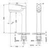 Lemark LM0409C Смеситель для раковины, высокий, монолитный, высота излива 22 см, длина 14 см, латунь/хром