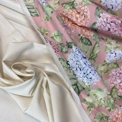 Ткань хлопок сатин светло бежевого цвета 2027