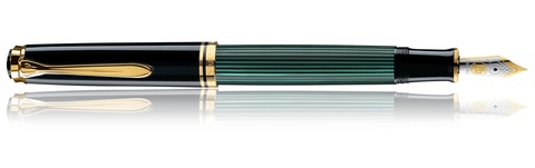 Ручка перьевая Pelikan Souverän® M600, Black & Green GT. EF (980003)