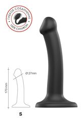 Черный фаллос на присоске Silicone Bendable Dildo S - 17 см. - 