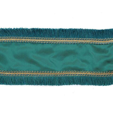 Лента 5м Goodwiil Satin Fringed Edges Ribbon зеленый-золотой