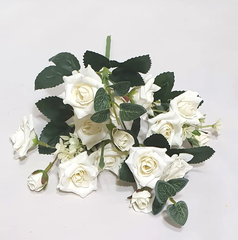 Розы искусственные остроконечные, букет 15 голов 2-4 см, букет 30 см.