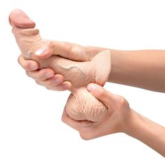 Телесный анальный фаллоимитатор Slipskin 6.5’’ Curved - 16,7 см. - 