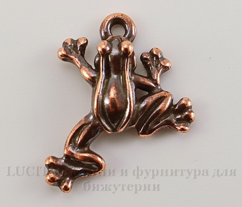 Подвеска TierraCast "Лягушка" (цвет-античная медь) 20х16 мм