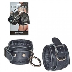 Наручники кожаные с круглым карабином Sitabella Chrome collection