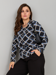 Лонгслив ЛНкл-080/черный-абстракциялинии