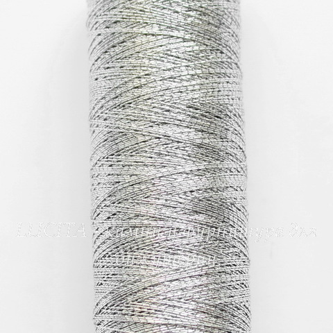 Нить металлизированная Gutermann для вышивки, серебристая, 200 м