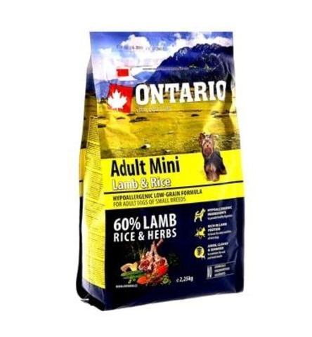 Купить корм Ontario Adult Mini Lamb & Rice для собак