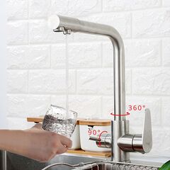 Смеситель для кухни, Frap, с картриджем, подкл к фильтр, нерж, F4348