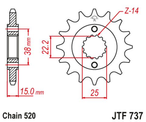 Звезда ведущая JTF737-15