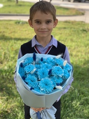 Букет цветов День знаний  №8 бирюзовый