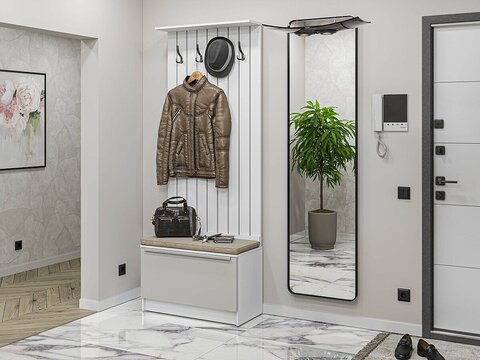 Прихожая Стиль-01 Silky Light Grey Белый