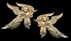 Силиконовый молд № 2116 Ангелы зеркальные