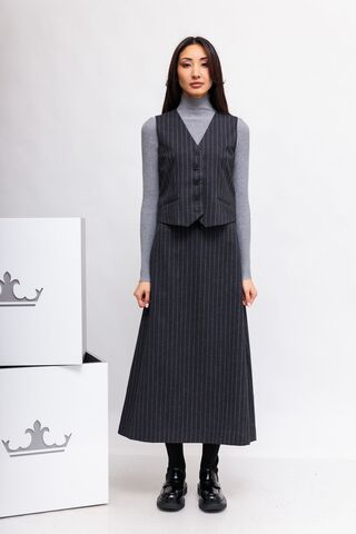 UNQ Юбка -макси расклешенная в полоску