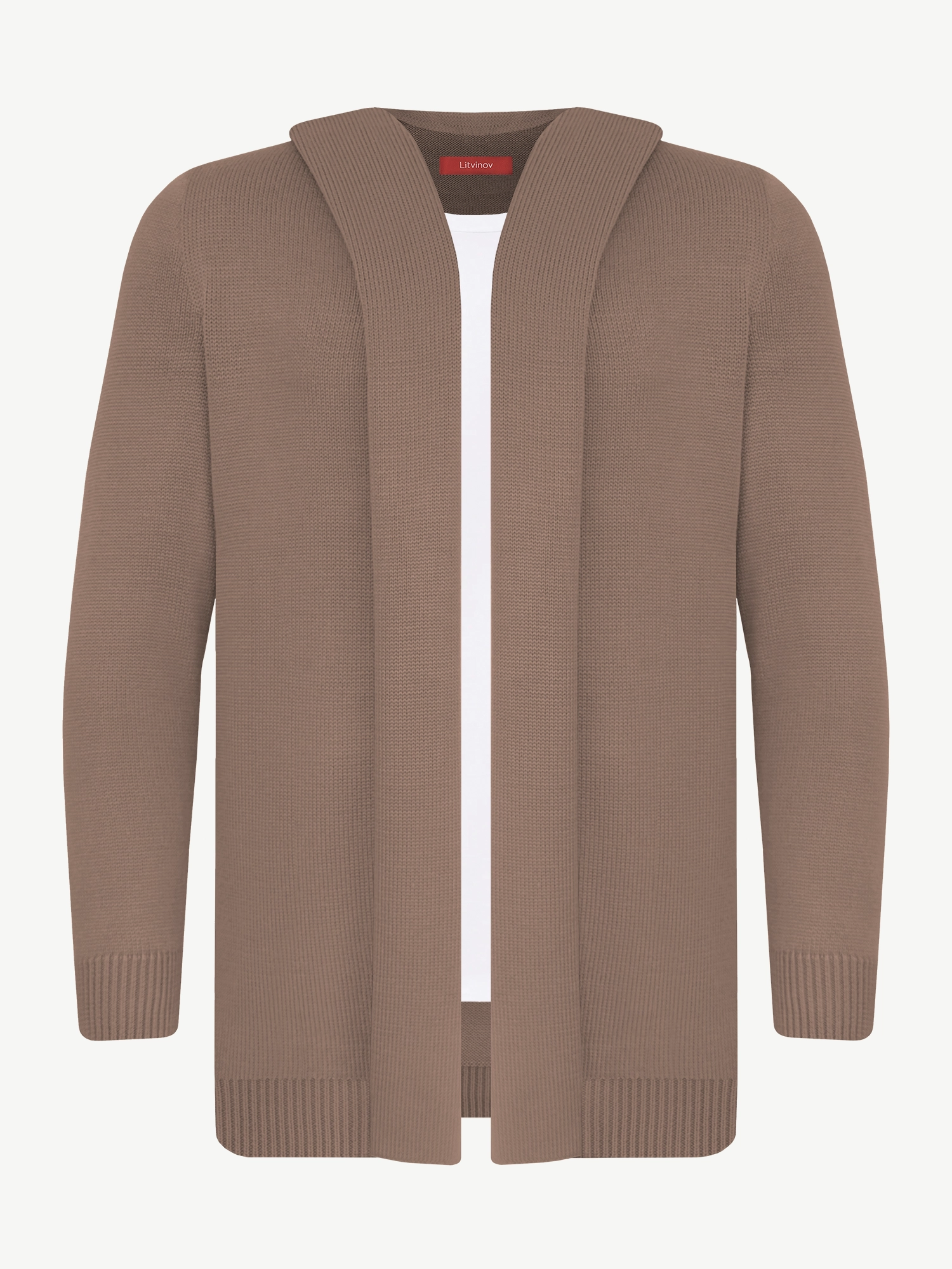 Кардиган с капюшоном из мягкой шерсти