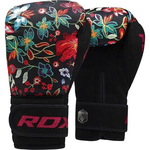 Перчатки женские для бокса RDX Boxing Gloves FL-3 Floral Black