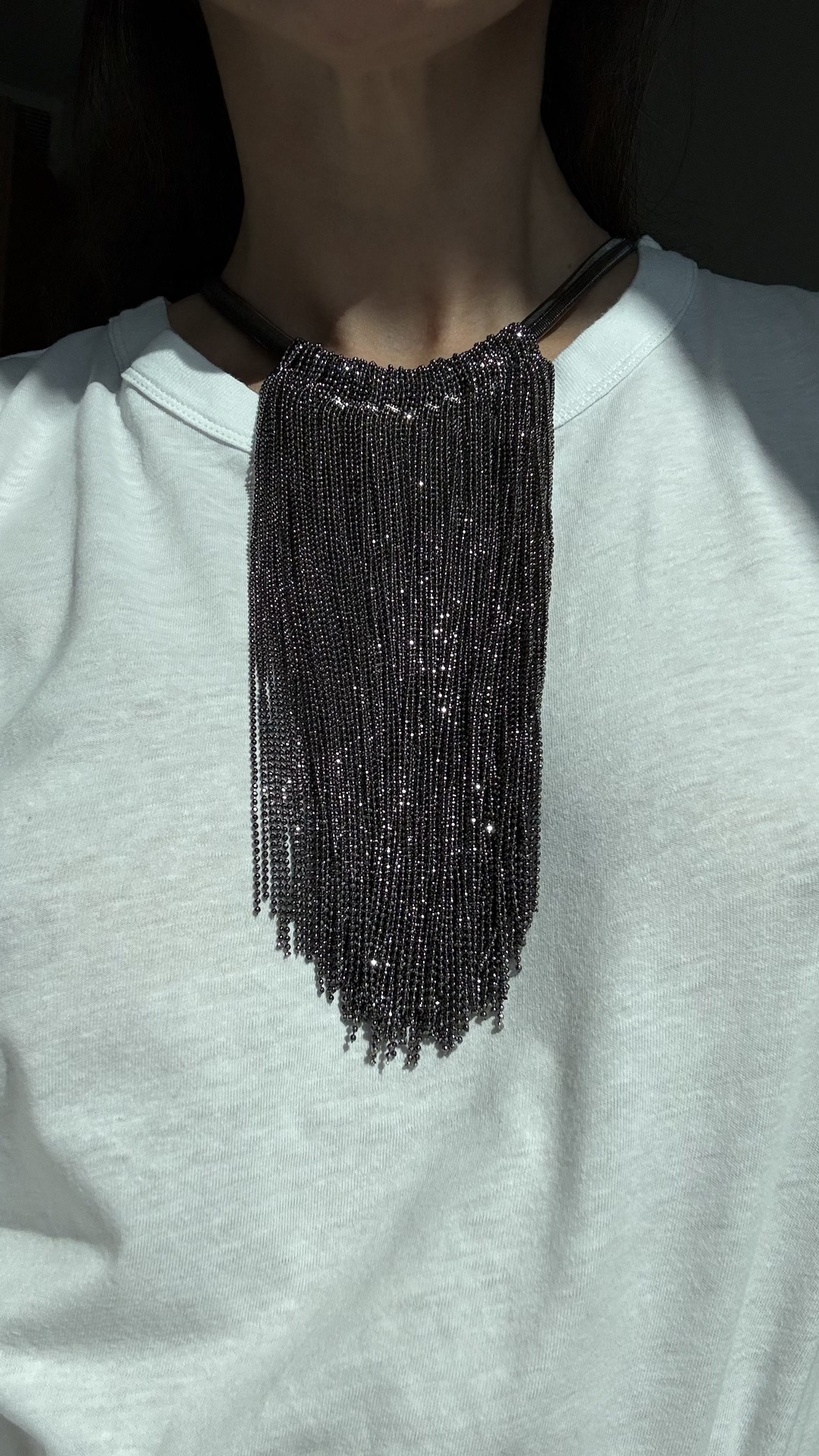 Ожерелье из струящихся мониль PREMIUM QUALITY