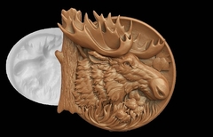 Силиконовый молд Лось (медальон) № 0473
