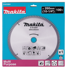 Пильный диск универсальный 260x30x2,6/1,8х100T Makita D-81804