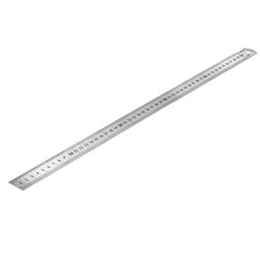 15-6-050 Линейка металлическая нерж. сталь, 2 метрич. шкалы в см (сверху и снизу), отверстие, 500мм РемоКолор