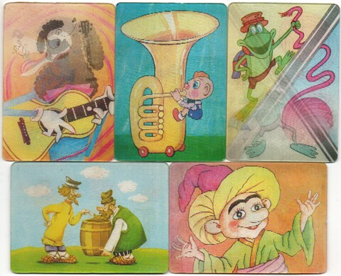 № 139 Набор из 5 переливных (стерео) Календариков . Мультфильмы СССР 1990 год.