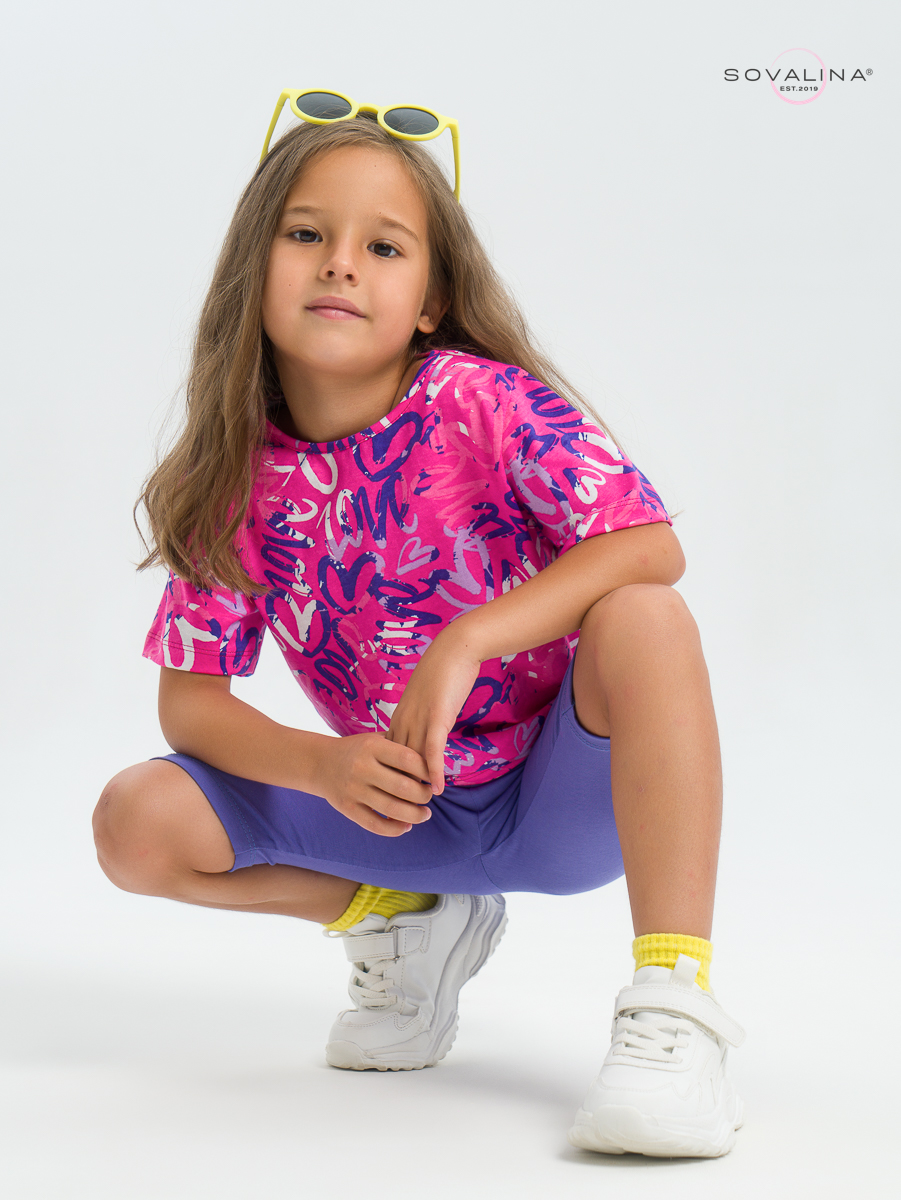 Костюм Актив надписи фуксия-вери-пери