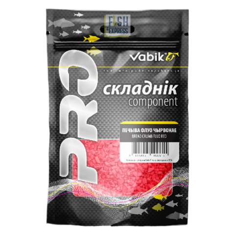 Компонент прикормки Vabik Печиво флуо красное 150г
