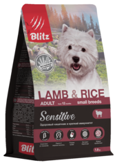 Сухой полнорационный корм Blitz Sensitive Lamb & Rice Adult Dog Small Breeds с ягнёнком для собак мелких пород 7 кг