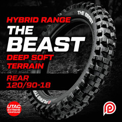 Задняя шина PLEWS BEAST EXTREME/HYBRID 120/90-18 SOFT