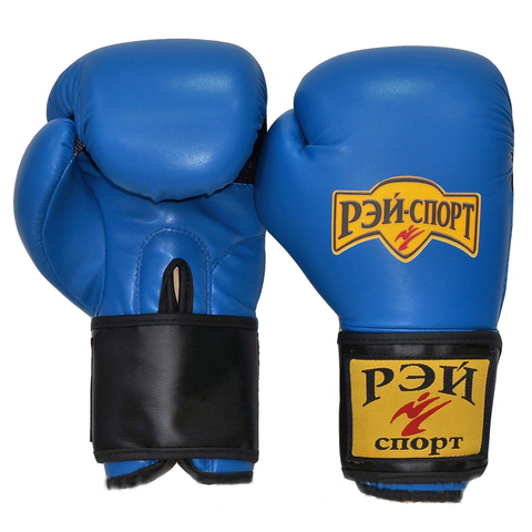 Перчатки боксерские ХУК кожа синие
