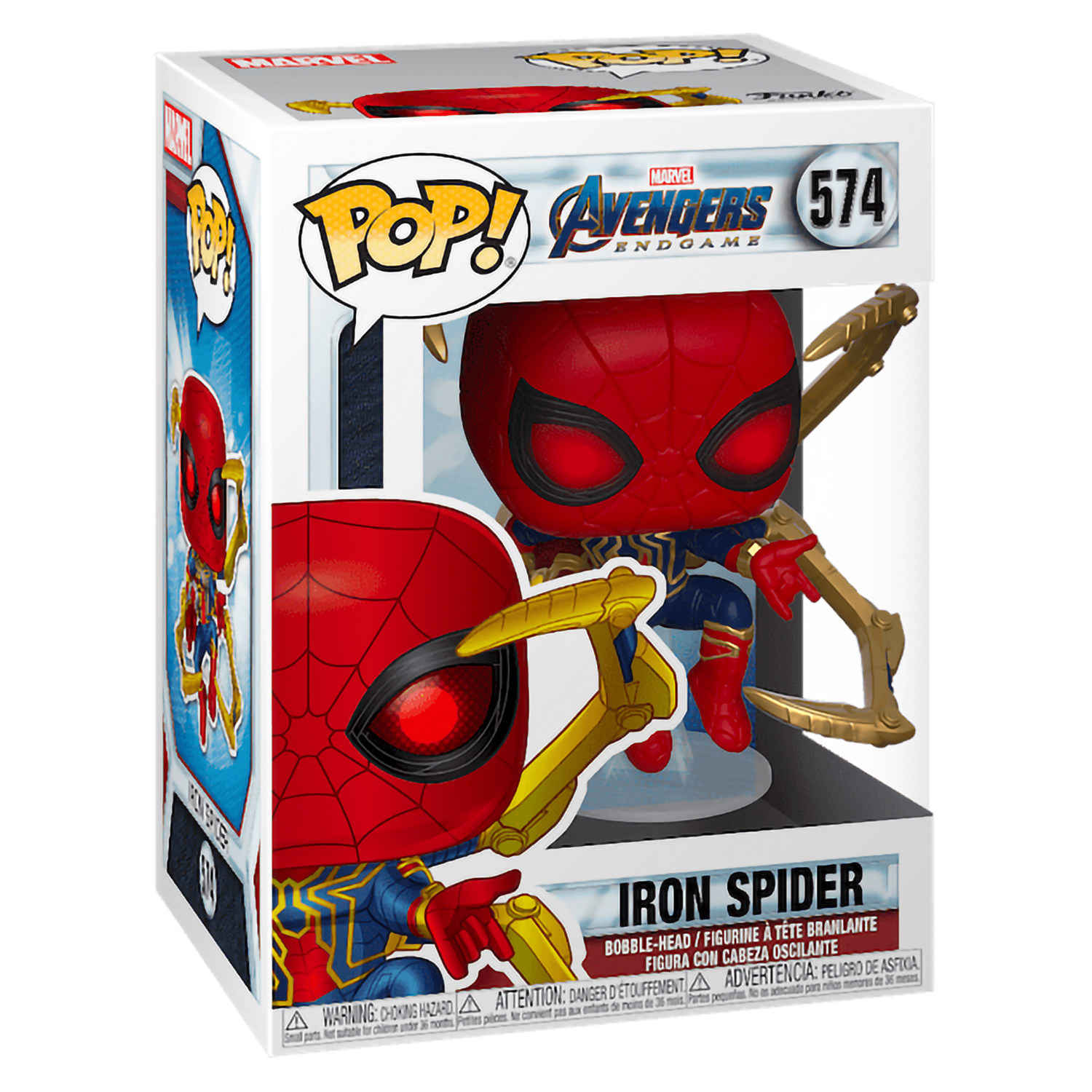Funko POP Bobble Marvel Avengers Endgame Iron Spider w NanoGauntlet 574 45138 14