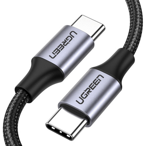 Кабель UGREEN US261 (50149) USB-C 2.0 Nickel Plating Aluminum Shell, 0,5 м, серо-черный