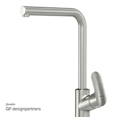 Смеситель для кухни с L-образным изливом, сатин AM.PM Like - F8005011