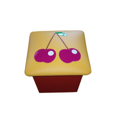 Пуфик с аппликацией Вишня желтый