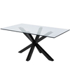 Стол Argo 180x100 см, стекло, черные ножки