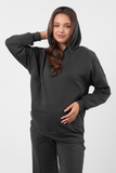Спортивный костюм для беременных и кормящих 14627 темно-серый