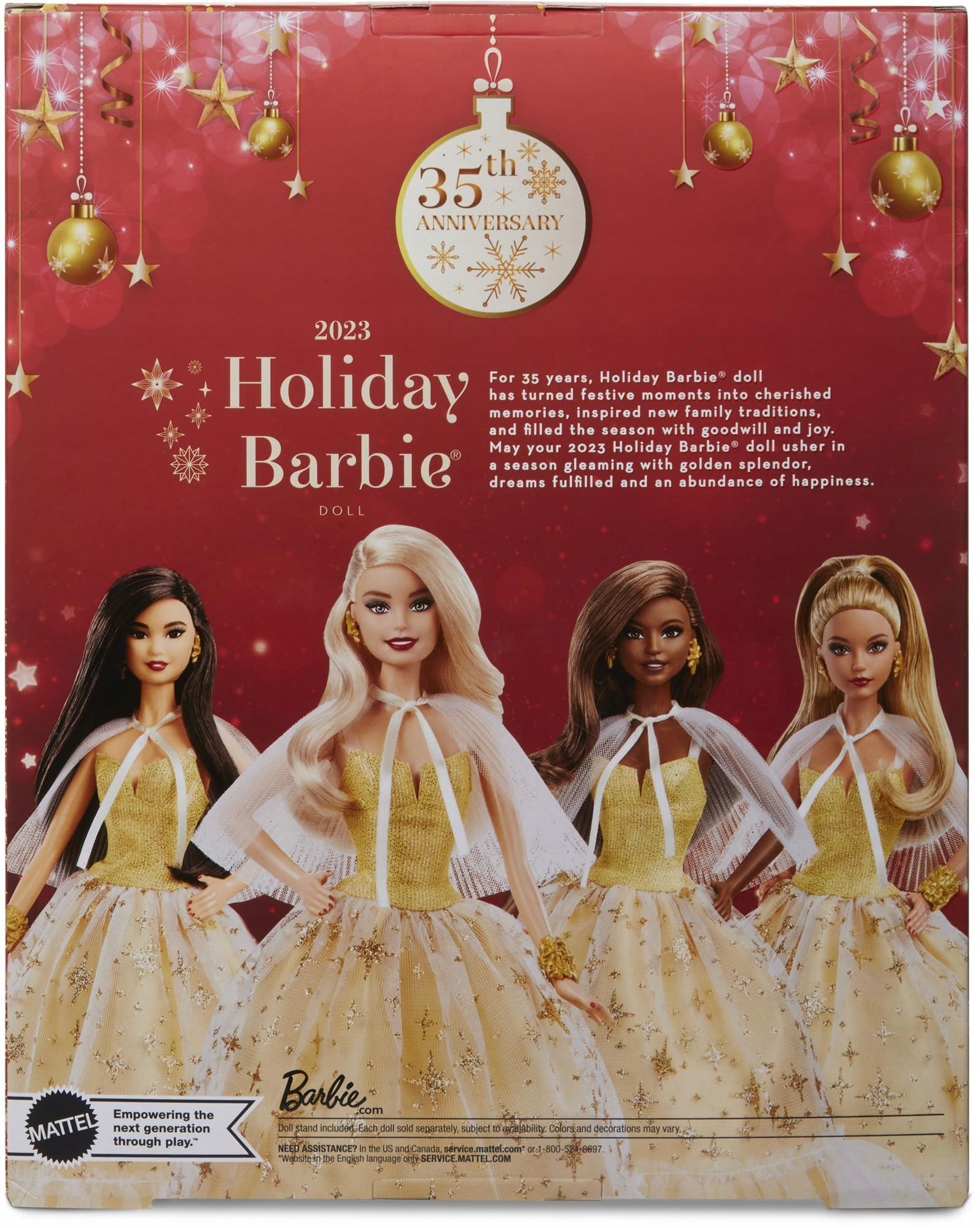 Кукла Barbie Mattel Signature - Фирменная рождественская кукла Барби 2023  блондинка в золотом платье HJX08 купить в Москве | Доставка по России.