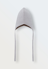 Шапочка вязаная Lite с завязками (серый)