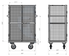 Шкаф сетчатый металлический ШСМ 2 160-Ч (600х900х1200)