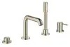 GROHE Essence 25251BE1 Смеситель для ванны на 4 отверстия, на край ванны, никель глянец