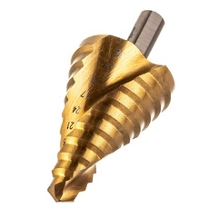35-6-936 Сверло по металлу ступенчатое, спиральное 9 - 36 мм, шаг 3 мм, HSS TIN (РемоКолор)