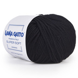 Пряжа Lana Gatto Supersoft 10008 черный