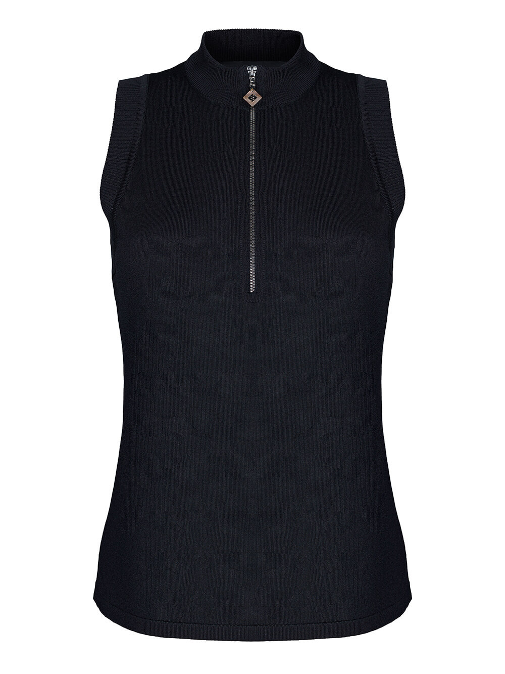 Женский свитер без рукавов черного цвета из шелка и вискозы - фото 1