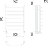 Полотенцесушитель Terminus Виктория П8 500х800