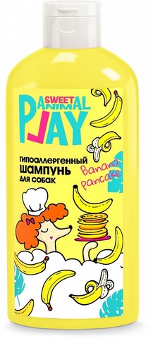 Animal Play Sweet Шампунь для собак и кошек гипоаллергенный Банановый панкейк 300мл