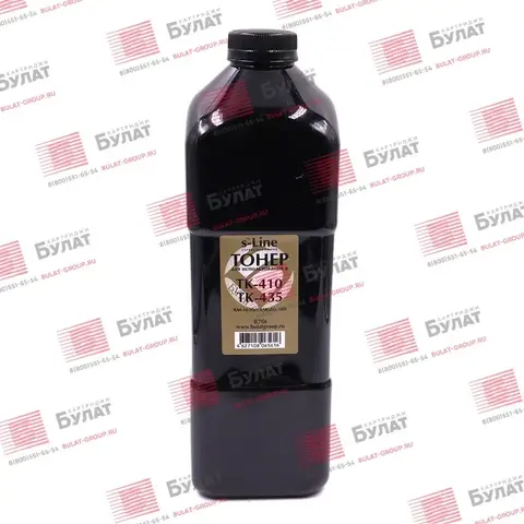 Тонер БУЛАТ s-Line TK-410, TK-435 для Kyocera KM-1620, TASKalfa 180 (Чёрный, банка 870 г)