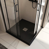 BelBagno TRAY-MR-UNO-A-90-35-NERO-CR TRAY-MR-UNO-A-90-35-NERO-CR Поддон из искусственного мрамора в комплекте с сифоном с декоративной накладкой (хром), чёрный