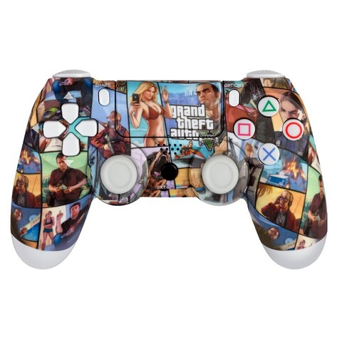 Джойстик беспроводной DualShock №21 для PlayStation 4 с рисунком Grand Theft Auto (Разноцветный)